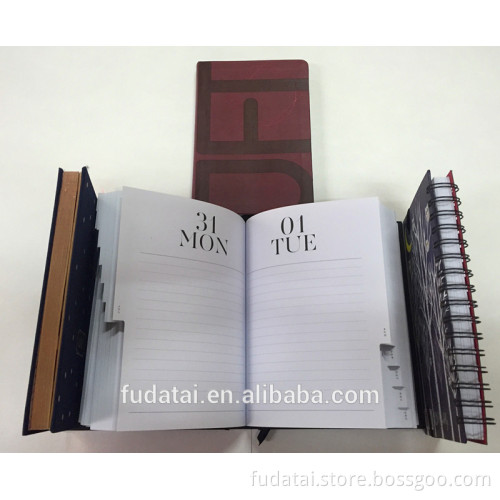 FDT customized notebook of Wire-o binding leather cover diary gold edge notebook
